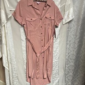 NWT Women's TEDDI ROSE Terracotta Tie Dress Size Large
